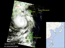 Typhoon Linfa near Taiwan