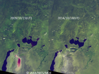 Aral Sea, now and 5 years ago