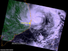 Tropical Storm Sinlaku over Vietnam