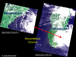 Cyclone Chedza passing Madagascar