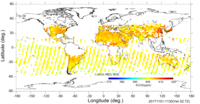 Monthly global map of the CO2 column-averaged volume mixing ratios.